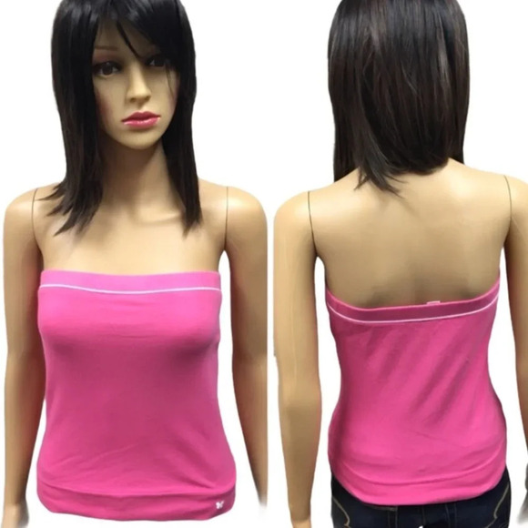 WS242 Aeropostale Pink Stretch Halter Tube Top M - Picture 1 of 2